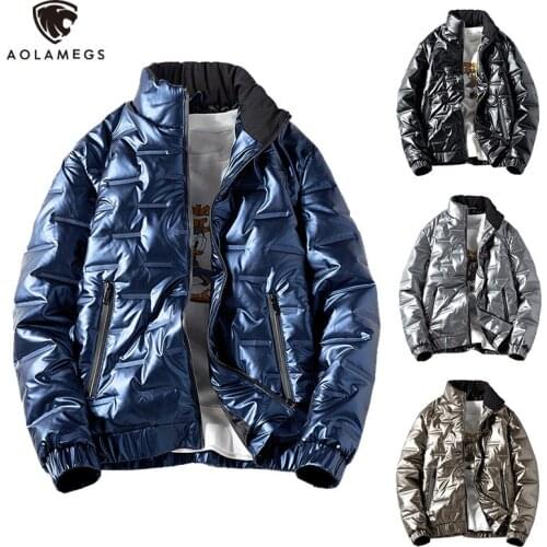Aolamegs 2021 Winter Down Jacket Men Casual Zipper Coat Hip Hop Jacket Waterproof Thick Warm Parka Jacket Plus Size 8XL