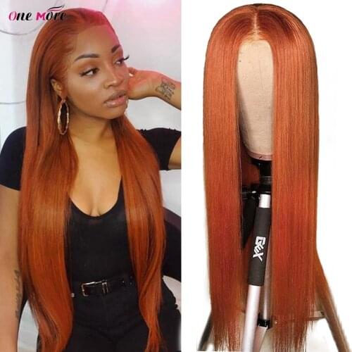 One More Ginger Straight Lace Front Wig 13x6x1 Lace Part Wig 99j Burgundy Brazilian Lace Front Human Hair Wigs 180 Density 8-26"