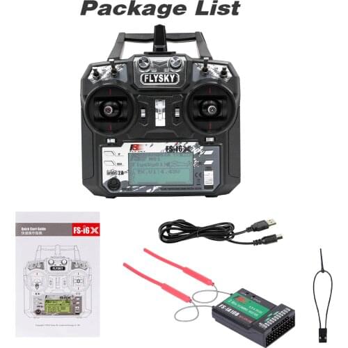 Flysky FS-i6X 2.4GHz 10CH AFHDS 2A RC Transmitter with FS-iA10B Receiver for RC Drone Airplane Helicopter