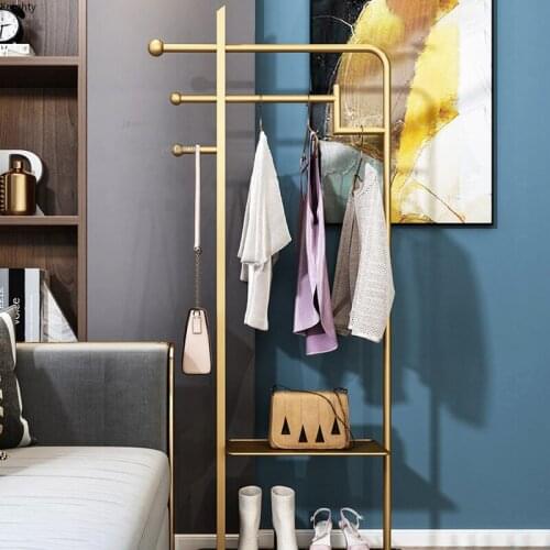 Simple Bedroom Bathroom Floor-standing Coat Racks Nordic Living Room Hanger Hotel Clothing Store Single Pole Clothes Rack Stands