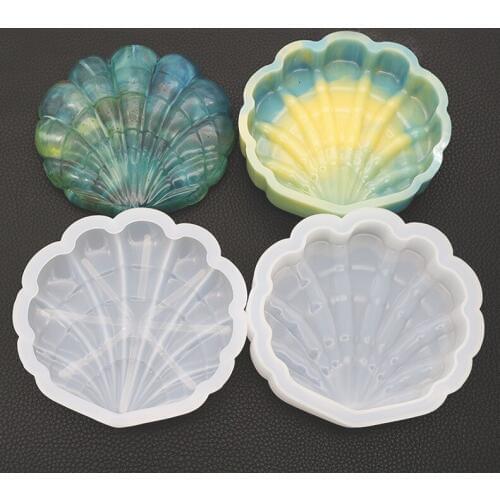 Crystal Epoxy Mold Shell Storage Box DIY Set Table Resin Silicone Mould kitchen tool