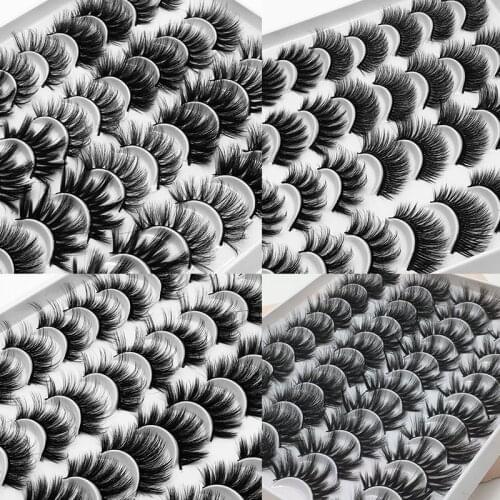 NEW 20 Pairs 3D Soft Mink False Eyelashes Handmade Wispy Fluffy Long Lashes Natural Eye Extension Makeup Kit Cilios