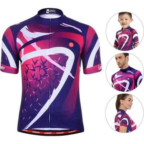 Family Pro Team Men Cycling Jersey Short Sleeve Tops Mtb Clothing Mountain Bike Shirts Women Bicycle Wear Children Sportswear
