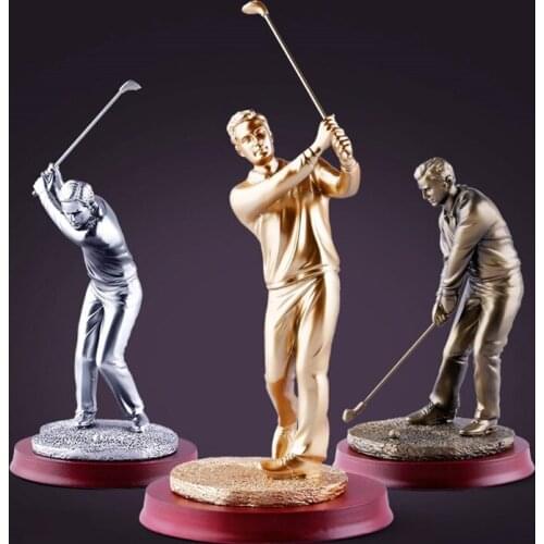 EUROPEAN GOLF CHARACTER STATUE SPORTS FIGURE ART FIGURINES CREATIVE RESIN CRAFT HOME DECORATION ACCESSORIES R2591
