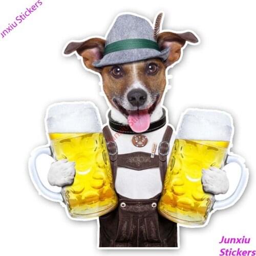 Reflective Vinyl Cover Scratch Cartoon Beer and Puppies Color Car-Sticker Decals Bumper Window Bodywork Car Interior KK16*15cm