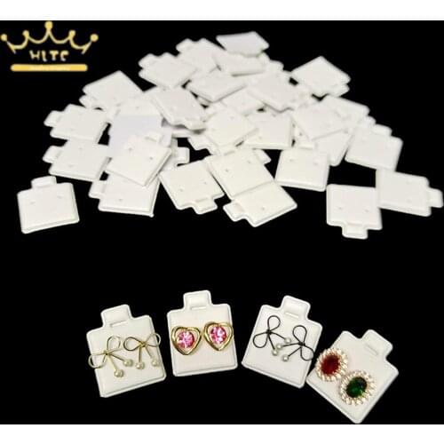 Ear Studs Holder White Puff Pad Earring Cards Jewelry Display Holder Tray Insert Organizer