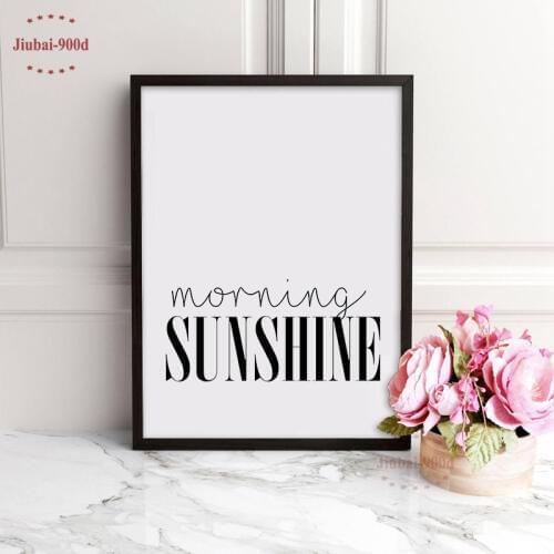 Morning Sunshine Quote Canvas Art Print Poster, Simple Style Wall Pictures for Home Decoration, Wall Decor YE136