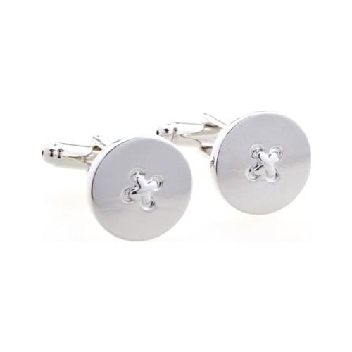 Siver Buttons Cufflink Cuff Link 15 Pairs Wholesale Free Shipping