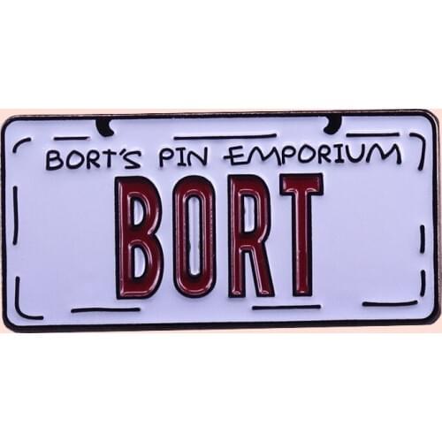 ZF1747 Bort License Plate Clothing Accessories Enamel Pin Brooch Creative Cartoon Denim Coat Lapel Badge Jewelry Gift