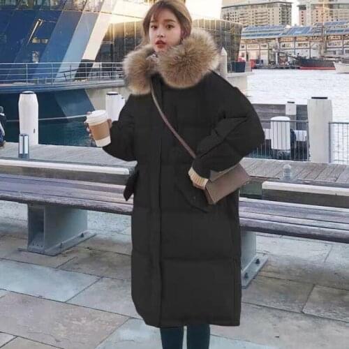 Winter Thickness Warm Hooded cotton-padded jacket Women Tide Faux Fur Collar Parkas Outwear