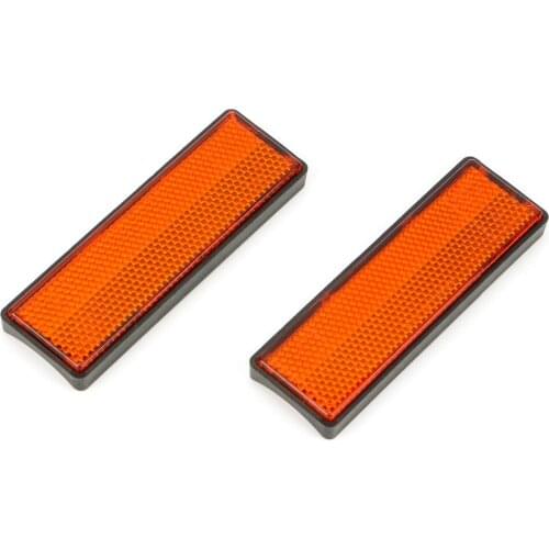 1 Pair ABS Motocycle Front Fork Leg Reflector Cover Rectangle Sticker for Ducati Monster 696 795 821 796ABS 1200S Orange