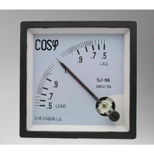 1Pcs SJ-96 COS 380V 5A cosφ three phase power factor meter pointer type power factor meter CP-96 SQ-96 JY-96