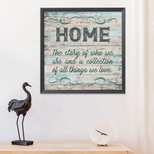 11CT Stamped Cross Stitch Kits DIY Home Family Letters Mosaic Needlework Ecological Cotton Embroidery for Wall Decor