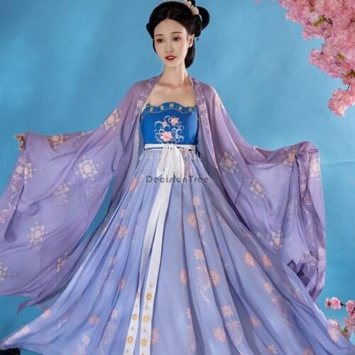 2021 chinese hanfu costume national dance dress classical performance fairy tang ancient female daily party dress dance costume