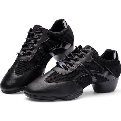 3cm Professional Teacher women Dance Shoes Black Real Leather Trainning Latin Salsa Ballroom Dance Shoes In Polyurethane Sole