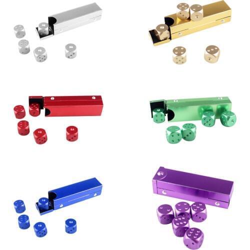 5 Pieces Aluminum Alloy 6 Sided Square Cube Spot Dice Round Corner for Camping Travell Birthday Family Party Games Supplies