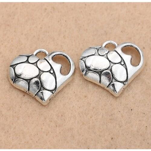 5pcs Antique Silver Plated Heart Charms Pendants Jewelry making Bracelet Earrings Accessories Diy Jewelry Findings 17x18mm