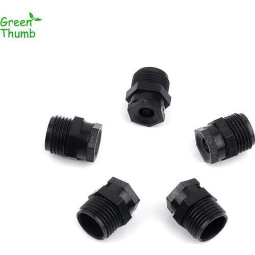 6pcs 1/2 Inch Male Thread Black Nozzle Green Planting Plastic Sprinkler for Lawn Garden Sprinkler Irrigation