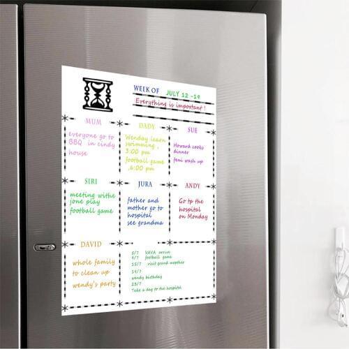 A3 Magnetic Dry Erase Fridge Calendar Multi-Purpose Weekly Whiteboard with 4 Pens for Refrigerator Fridge Kitchen Home