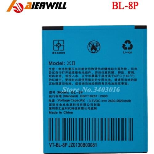 For Umi x2 Battery For UMI XII X II Bateria Batterij Accumulator AKKU BL-8P 2500mAh