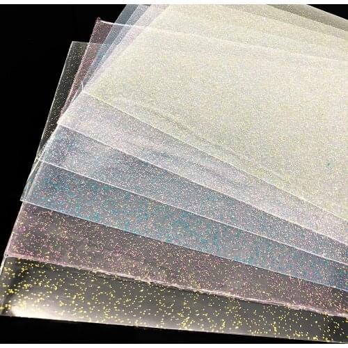 David accessories 20*33cm glitter clear Transparent vinyl faux synthetic leather,DIY Home Textile Decorative knotbow Bag,1Yc3908