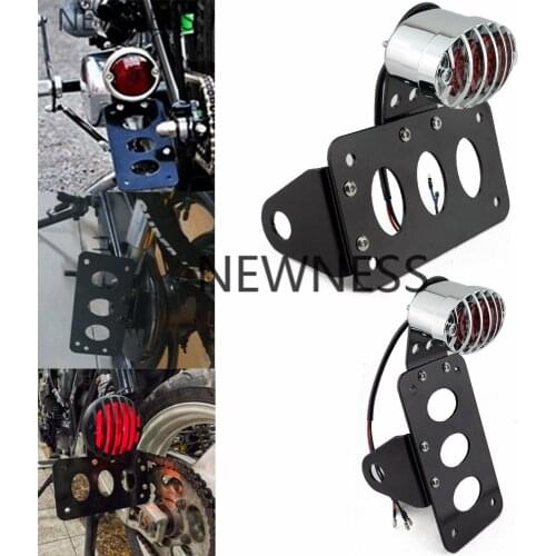 Motocycle Side Mount Tail Brake Light w/ License Number Plate Bracket For Harley Bobber Chopper Yamaha Kawasaki BMW Street Sport