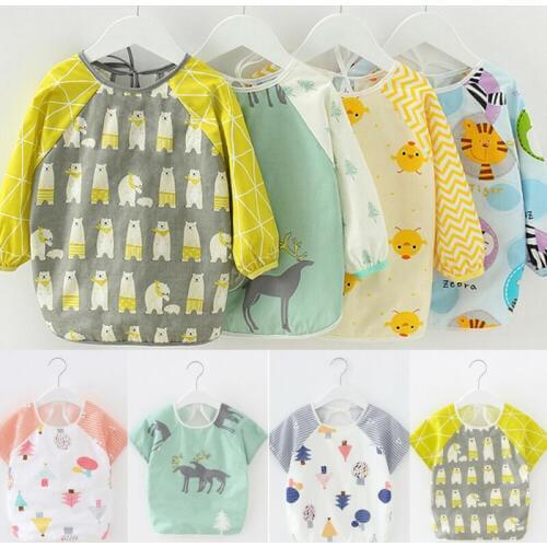 PUDCOCO Newest Kids Apron Drawing Painting Waterproof Garden Smock School Craft Art Baby Feeding Bib