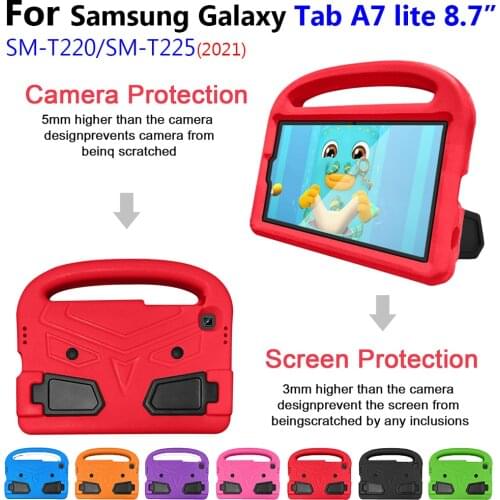 Child Portable shockproof Tablet Case for Samsung Galaxy Tab A7 Lite 8.7 inch 2021 SM-T220 SM-T225 T220 Case Stand Cover Funda