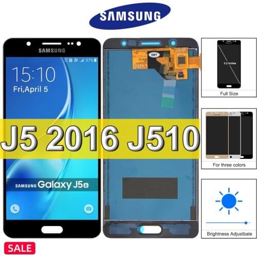 For Samsung J5 2016 LCD Brightness Adjustbale LCD For Samsung Galaxy J5 2016 SM-J510F J510M J510 LCD J510FN Display Touch Screen