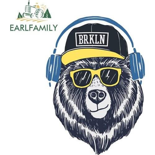 EARLFAMILY 13cm x 9.3cm for Brooklyn Bear Car Girl Sticker Camper Decal Fashion Occlusion Scratch Anime Waterproof Decoration