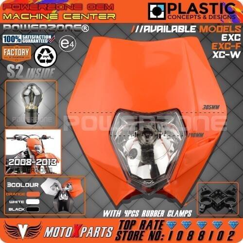 POWERZONE Headlight For KTM SX EXC XCW XCF SXF SMR Motorcycle Dirt Bike Motocross Supermoto Enduro Headlamp Headlight Fairing