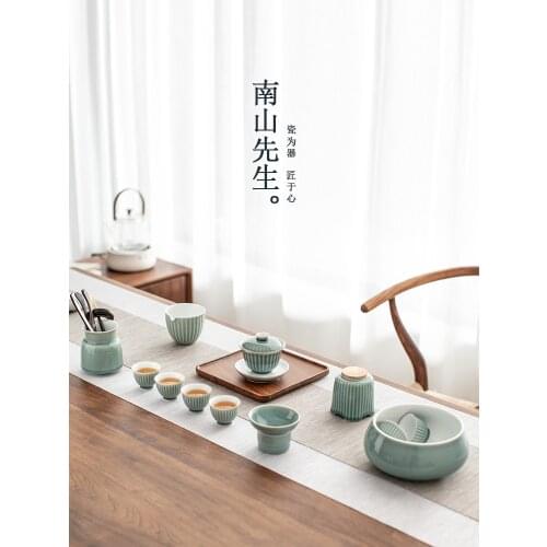 Porcelain Tea Set Charms Aesthetic Chinese Kung Fu Tea Set Portable Gift Box Teaware Juegos De Vajilla Dinnerware Sets BG50TS