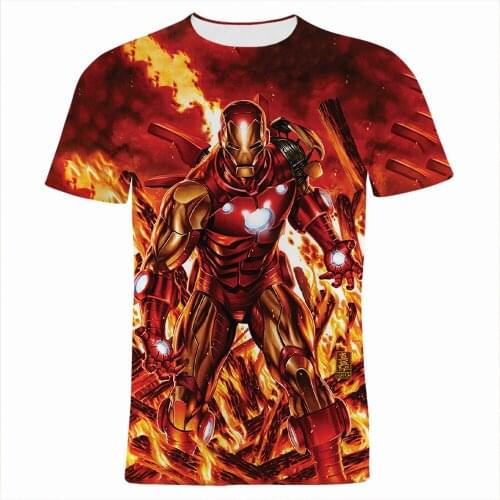 Iron Man 3D Print Summer T Shirt For Men Marvel Movie Super Hero Children Clothes Short Sleeve Oversized Women Tee Shirts Tops
