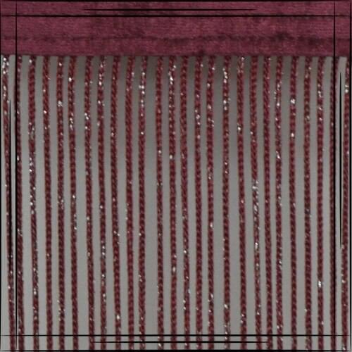 Gülpınar Curtain Burgundy Silver Lurex Thick Chain Rope Curtain