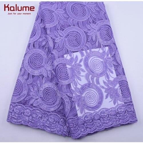 Kalume Fashion African Lace Fabric High Quality French Mesh Milk Silk Lace Fabric Nigerian Wedding Lace Fabric With Sequins 2103