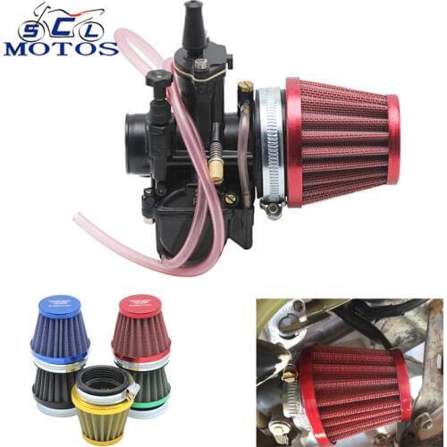 Sclmotos- Motorcycle 50mm Carburetor Air Filter Intake Pipe For MIKUNI OKO KOSO KEIHIN 21-30mm Gy6 Moped Scooter Mushroom Head