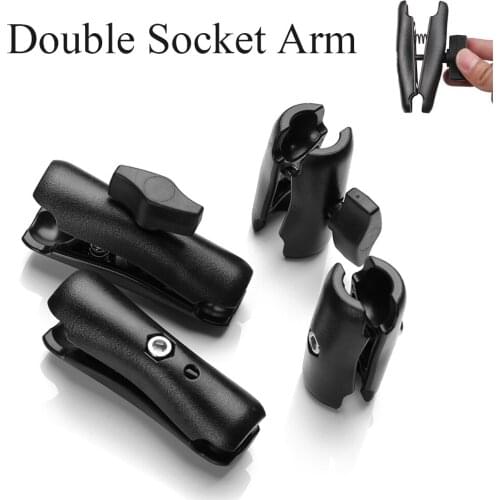 65mm/95mm Short Long Double Socket Arm for 1 Inch Ball Bases for Gopro Camera Bicycle Motorcycle Phone Holder for Ram Mount