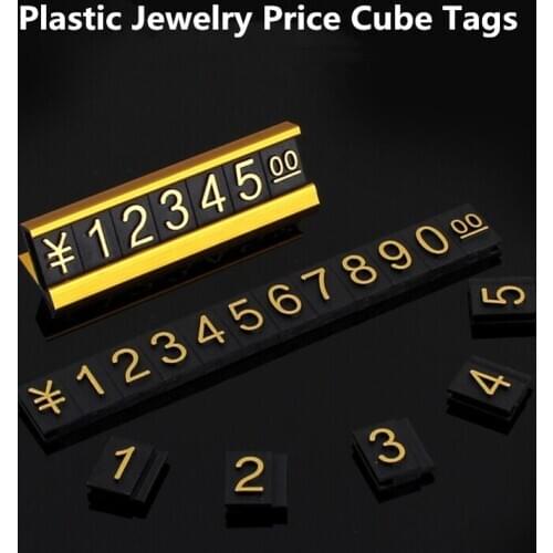 10 Sets Adjustable Number Letter Metal Base Price Display Counter Stand Label Numbers Combined Jewelry Digital Price Cube Tag
