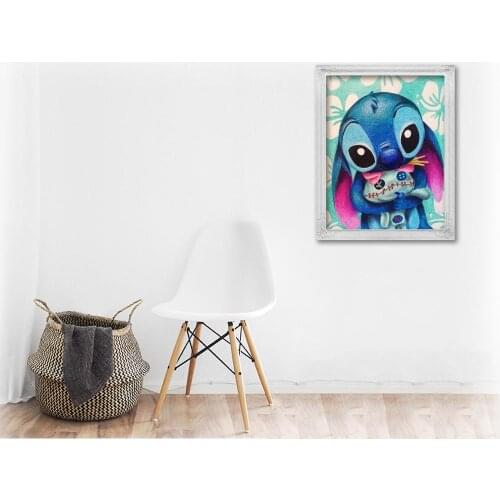 Cartoon Diamond Painting Blue Little Animal Full Diamond Round 5D DIY Diamond Embroidery 3D Cross Stitch Mosaic Home Decoration
