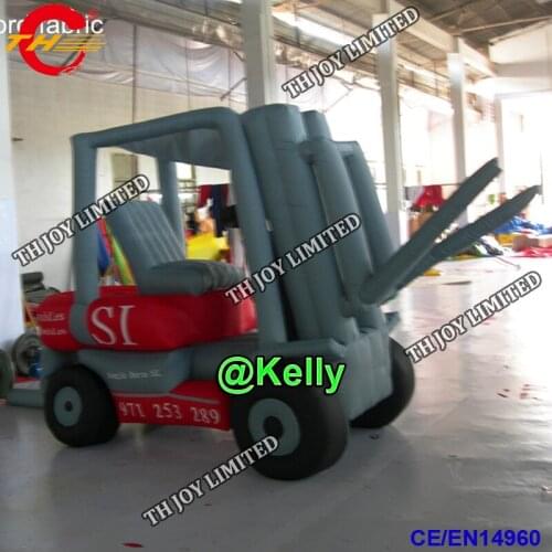 Free air shipping customized advertising inflatable forkllift truck model for sale