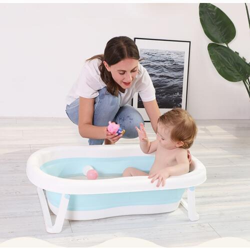 Newborn Infant Baby Non-Slip Surface and Collapsible Children Plastic Bath Tub