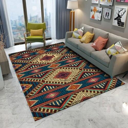 New Welcome Foot Pad Living Room Bedroom Home Decorative Pad Indian Style Printed Area Rug Rug Flannel Carpet Floor Room Area