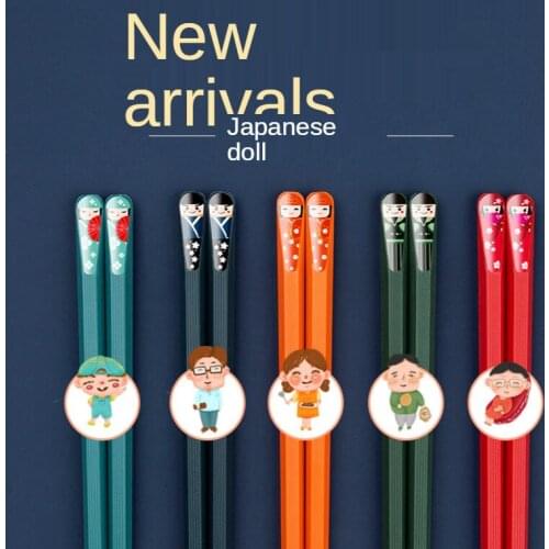 New Japanese-Style Household Tableware Anti-slip Chopsticks Healthy Alloy Pointed Chopsticks Multicolor Wedding Party Supplies