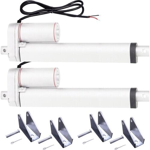 A Pair of 250mm/10inches stroke 12Volt DC mini electric linear actuator tubular motor motion 1000N=100KG load 14mm/sec speed