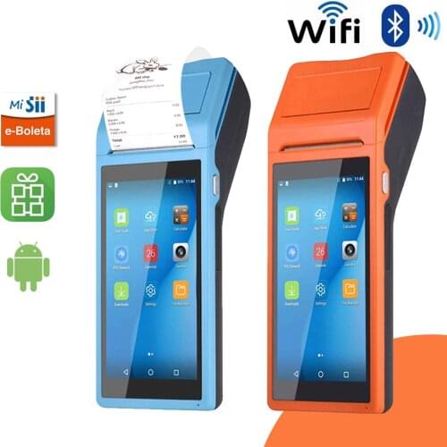 PDA Handheld POS Terminal Built in Bluetooth Thermal Printer 58mm Wifi Barcode Camera Scanner 2D 1D for Android IOS E-boleta