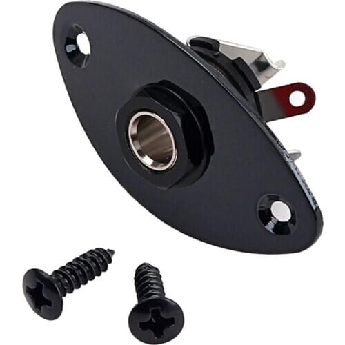 Guitar Socket Jack Plate for Electric Bass Cigar Box Parts Black