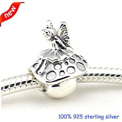 Fits Pandora Bracelets Forest Fairy Mushroom Silver Beads Original 100% 925 Sterling Silver Charms DIY Jewelry Wholesale 09270