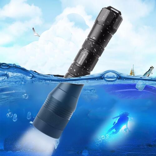 SecurityIng Waterproof Wide 120 Degrees Beam Angle Scuba Diving Photography Video 1050Lm 150M XM-L2(U4) LED Underwater Torch