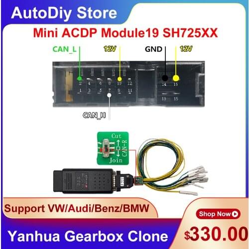Pre-order Newest Yanhua Mini ACDP Module19 With SH725XX Gearbox Clone OBD2 For VW For Audi For Benz For BMW For Jeep/Chrysler