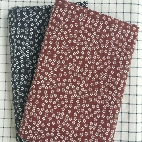 Pretty 50x150cm Coffee Black All Over Small Flowers Printed Cotton Linen Fabric For DIY sewing TableCloth Mat Pillow